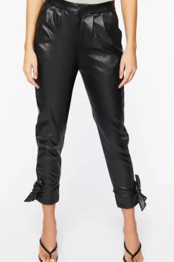 Faux Leather Capri Joggers