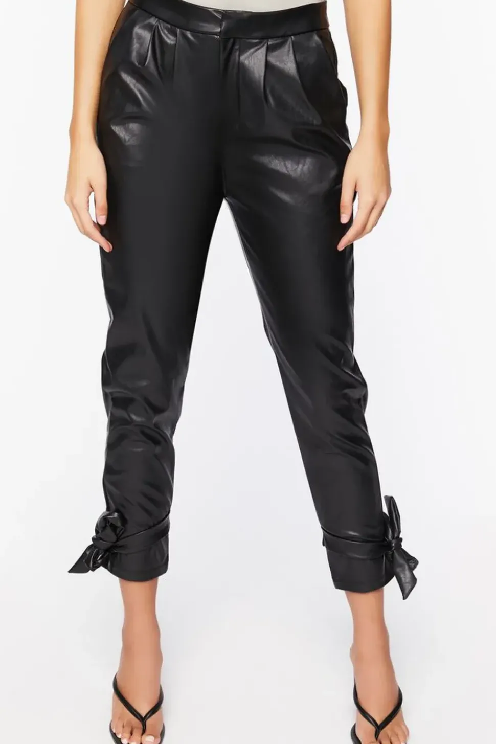 Faux Leather Capri Joggers