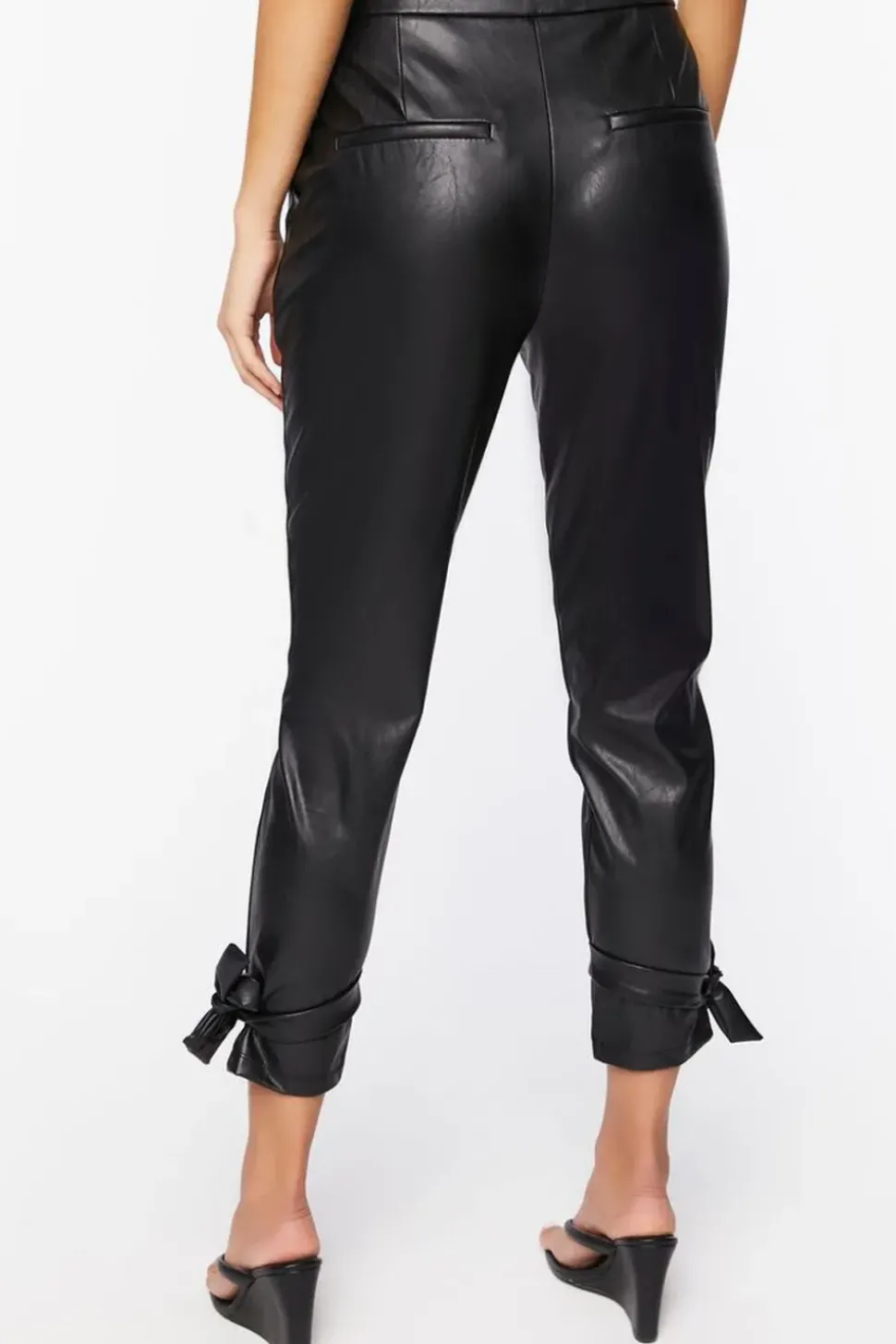 Faux Leather Capri Joggers