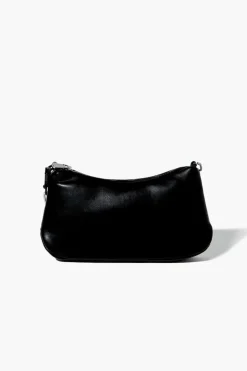 Faux Leather Chain Baguette Bag
