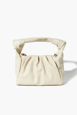 Faux Leather Chain Baguette Bag