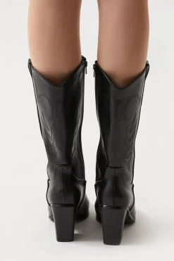 Faux Leather Cowboy Boots