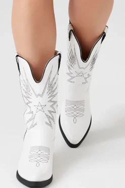 Faux Leather Cowboy Boots