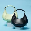 Faux Leather Crescent Shoulder Bag