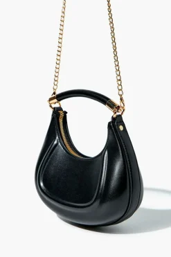 Faux Leather Crescent Shoulder Bag