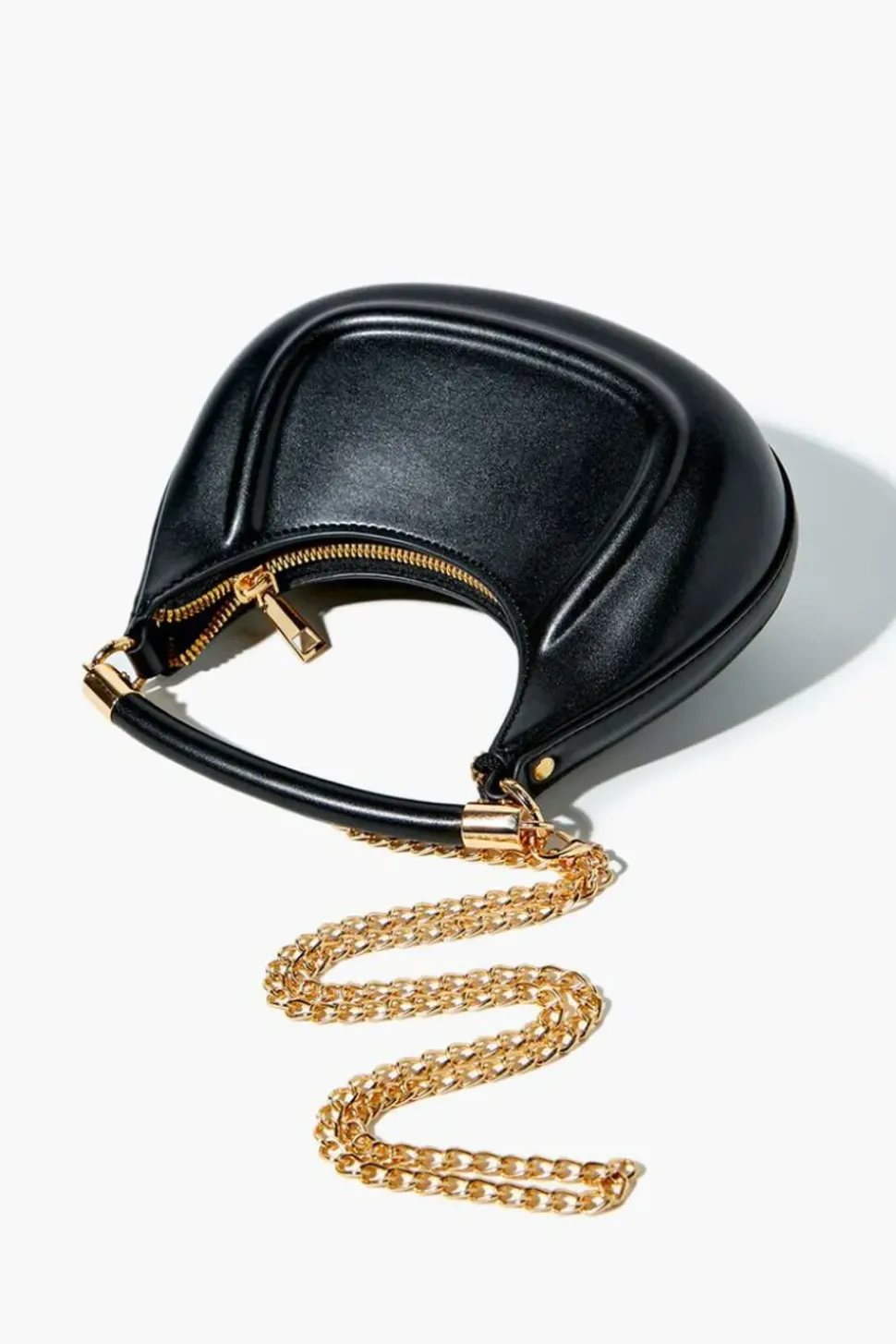 Faux Leather Crescent Shoulder Bag