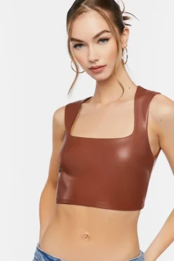 Faux Leather Crop Top