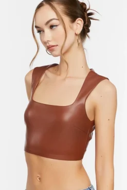 Faux Leather Crop Top