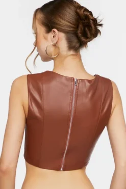 Faux Leather Crop Top