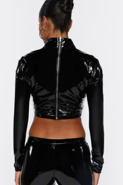 Faux Leather Crop Top