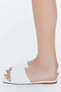 Faux Leather Crosshatch Sandals