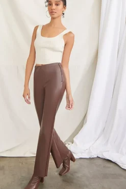 Faux Leather Flare Pants