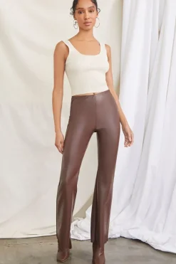 Faux Leather Flare Pants