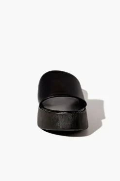 Faux Leather Flatform Sandals