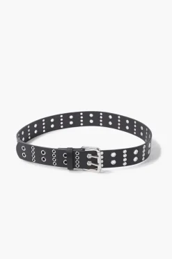 Faux Leather Grommet Belt
