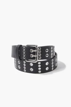 Faux Leather Grommet Belt