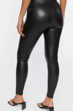 Faux Leather High-Rise Leggings