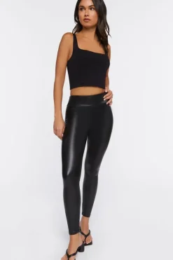 Faux Leather High-Rise Leggings
