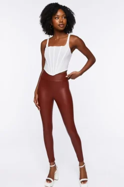 Faux Leather High-Rise Leggings