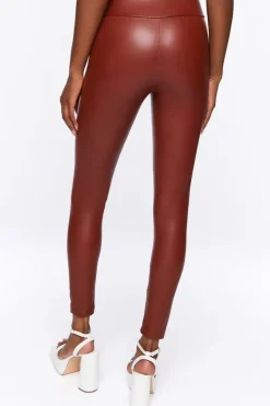 Faux Leather High-Rise Leggings