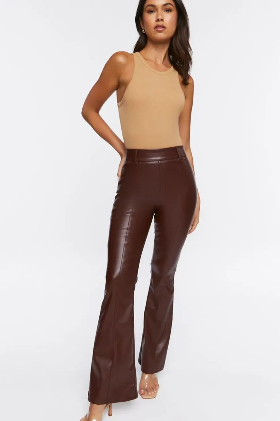 Faux Leather High-Rise Pants