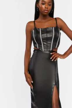 Faux Leather High-Rise Pencil Skirt