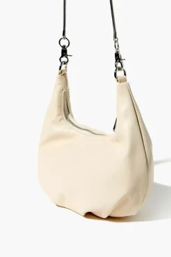 Faux Leather Hobo Crossbody Bag