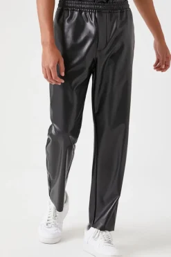 Faux Leather Joggers