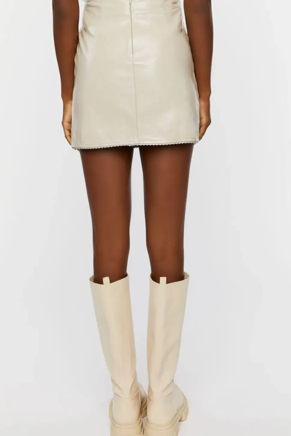 Faux Leather Lace-Up Mini Skirt