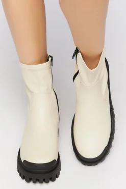 Faux Leather Lug Booties