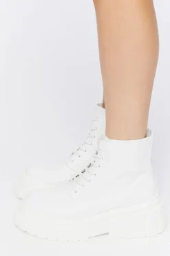 Faux Leather Lug-Sole Booties