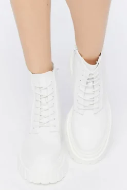 Faux Leather Lug-Sole Booties