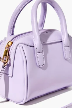 Faux Leather Mini Bowler Bag