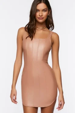 Faux Leather Mini Dress