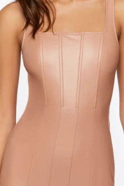 Faux Leather Mini Dress