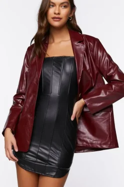 Faux Leather Mini Dress