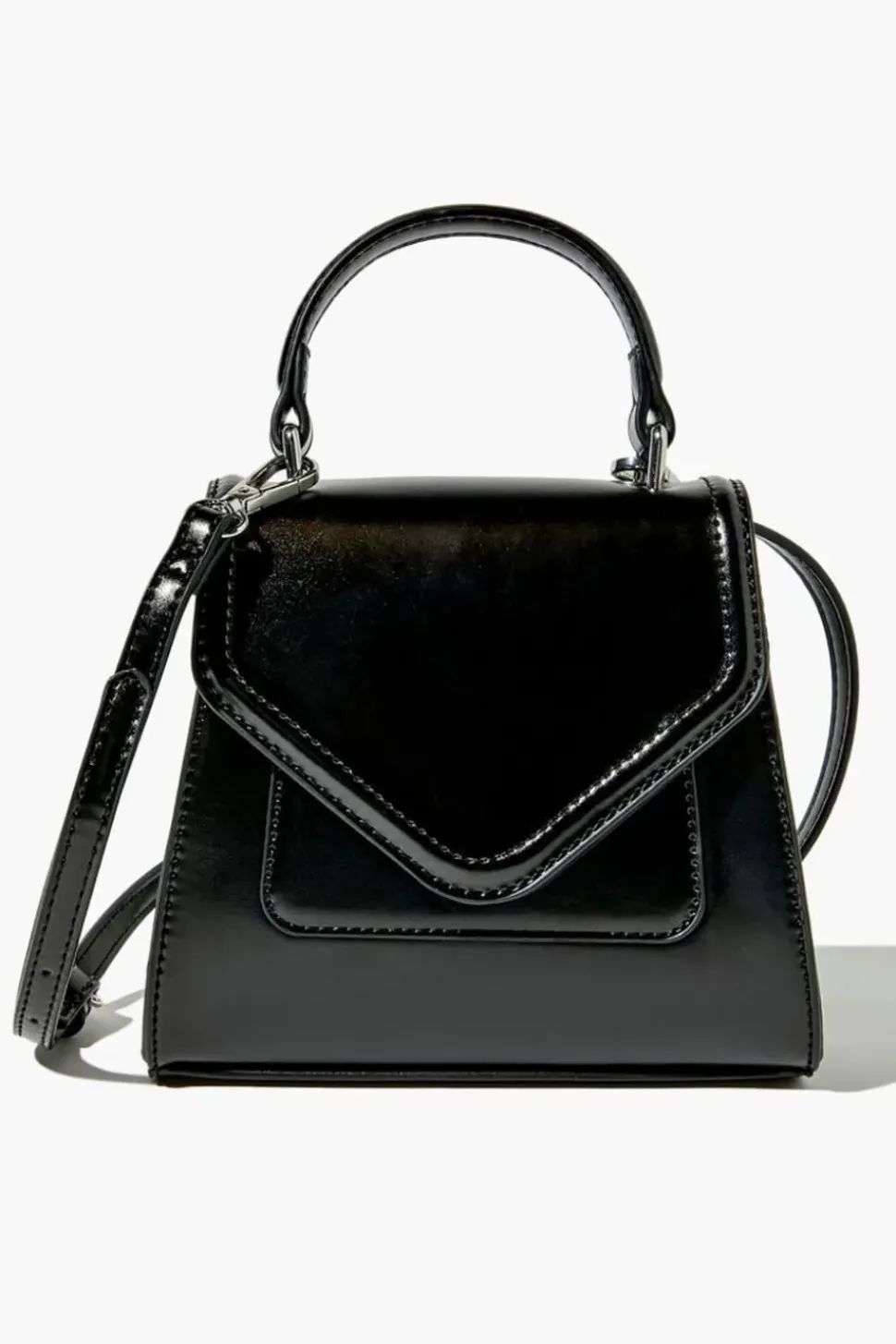 Faux Leather Mini Flap Crossbody Bag