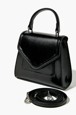 Faux Leather Mini Flap Crossbody Bag