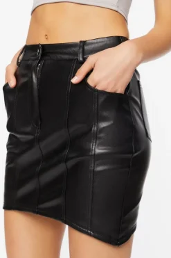Faux Leather Mini Skirt