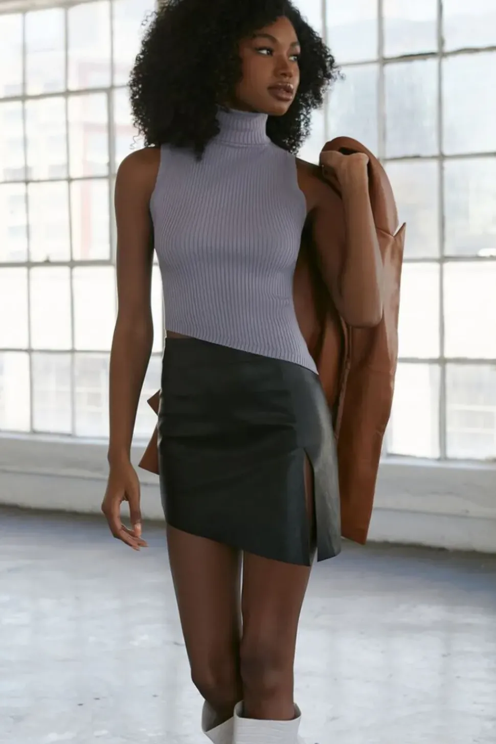 Faux Leather Mini Skirt