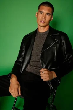 Faux Leather Moto Jacket