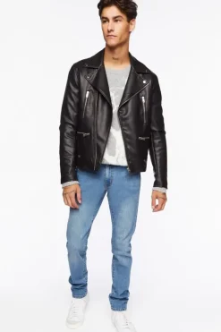 Faux Leather Moto Jacket