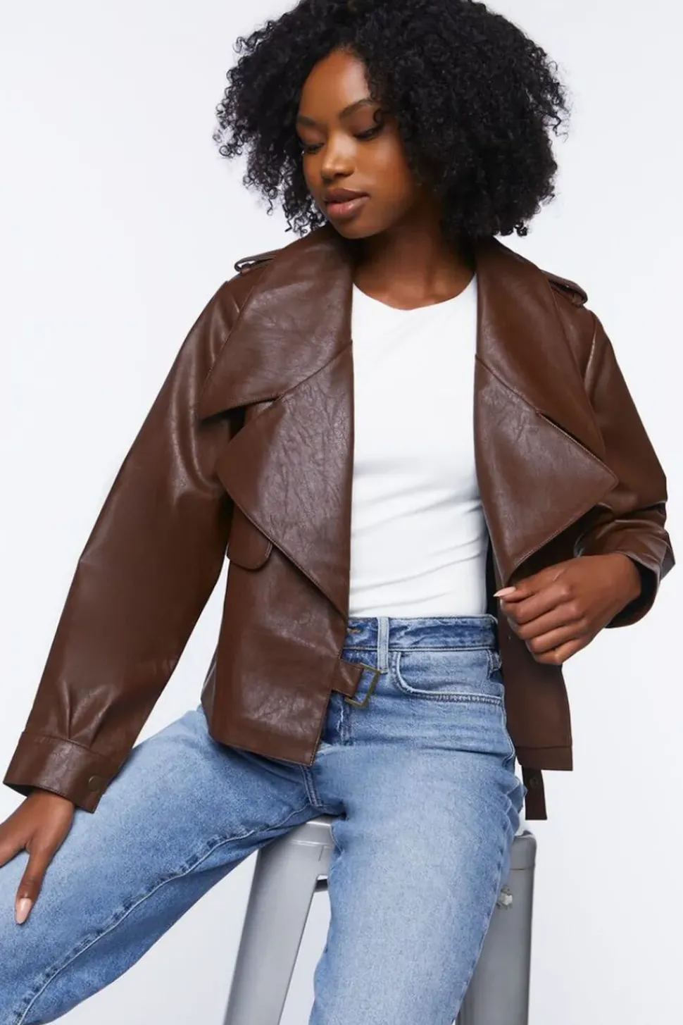 Faux Leather Moto Jacket