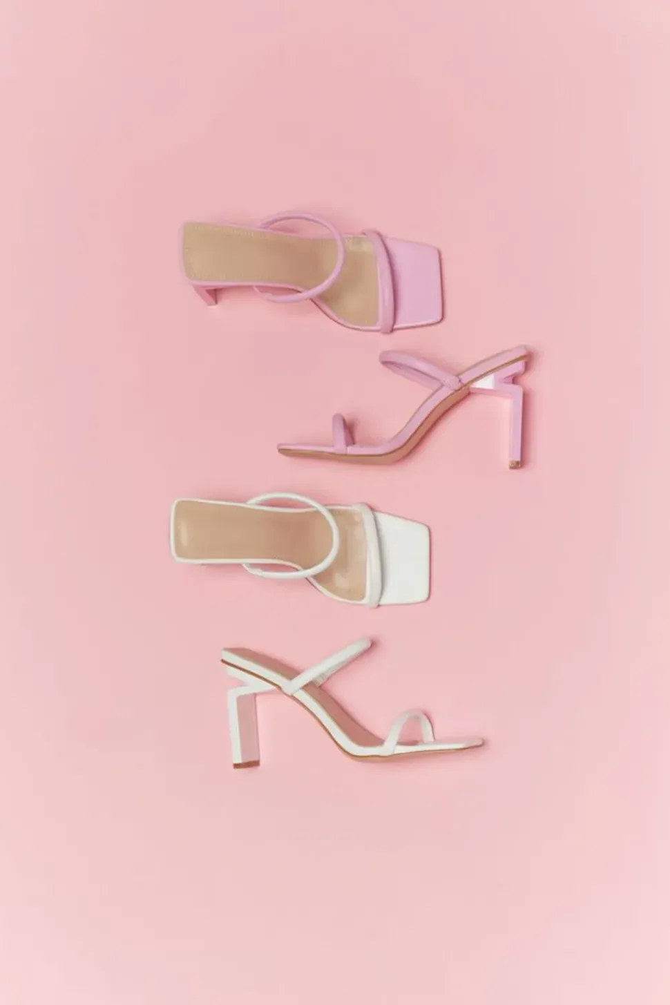 Faux Leather Open-Toe Block Heels