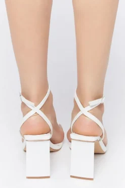 Faux Leather Open-Toe Heels