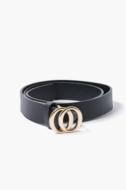 Faux Leather O-Ring Buckle Belt