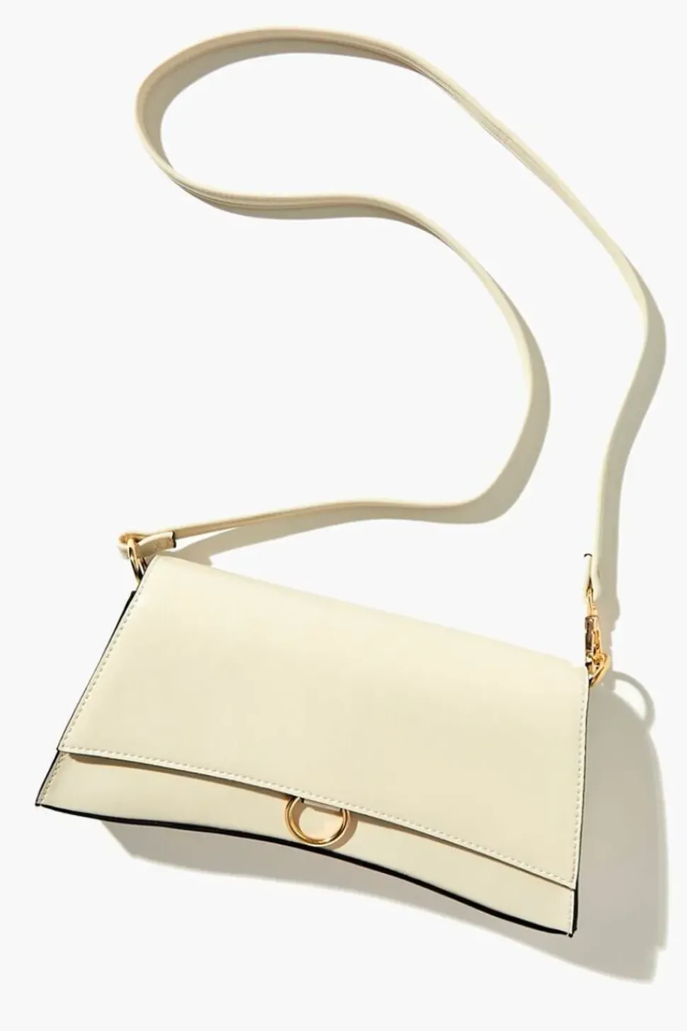 Faux Leather O-Ring Crossbody Bag