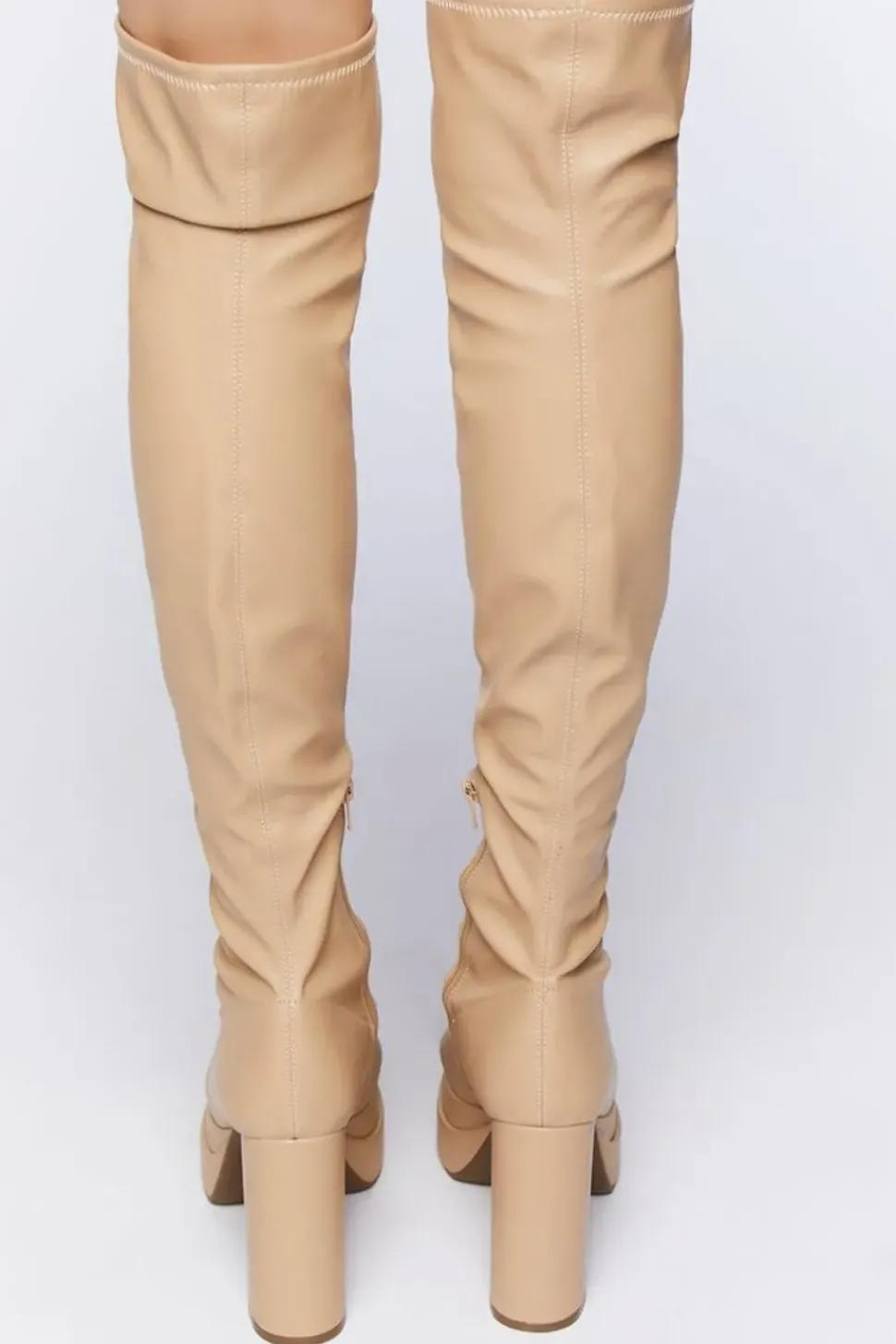 Faux Leather Over-The-Knee Platform Boots