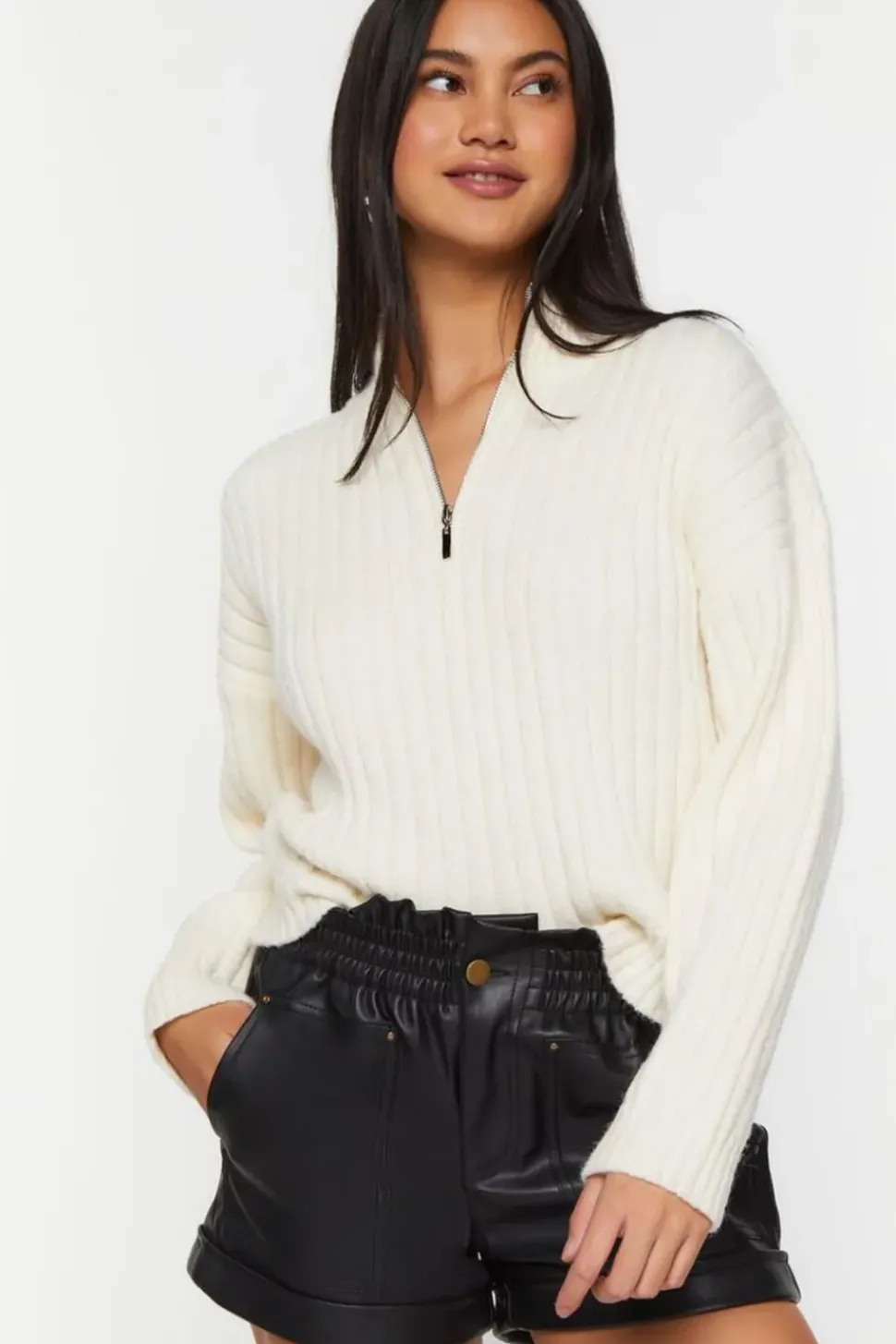 Faux Leather Paperbag Shorts