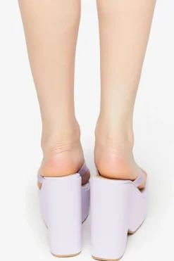 Faux Leather Platform Thong Wedges